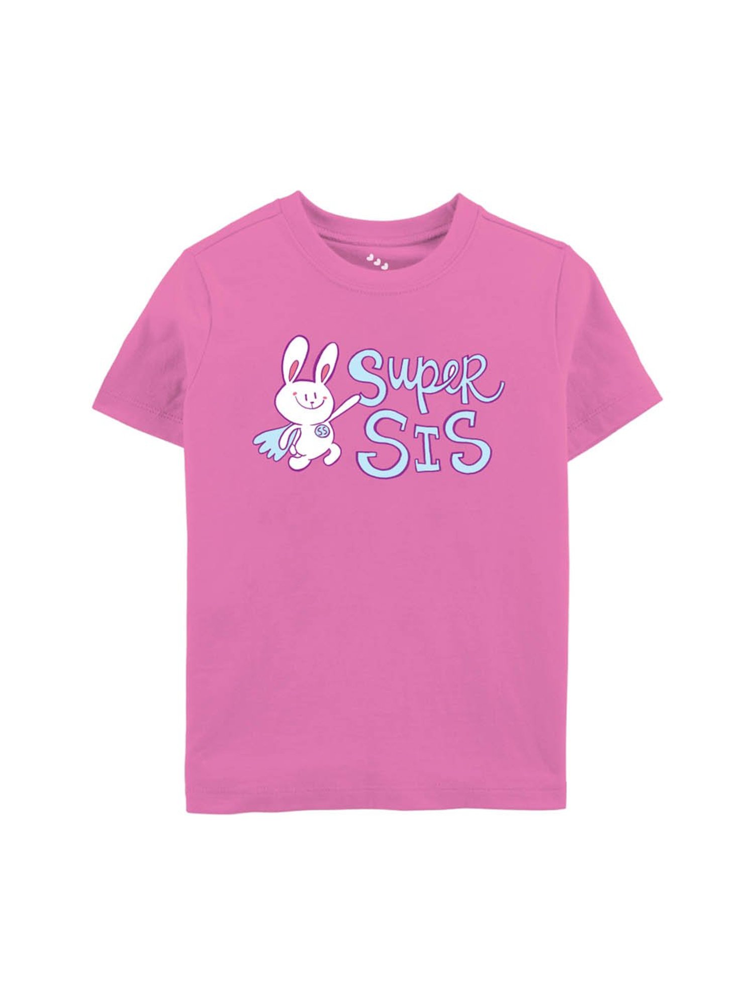 Zeezeezoo Kids Pink Super Sis Printed T-shirt