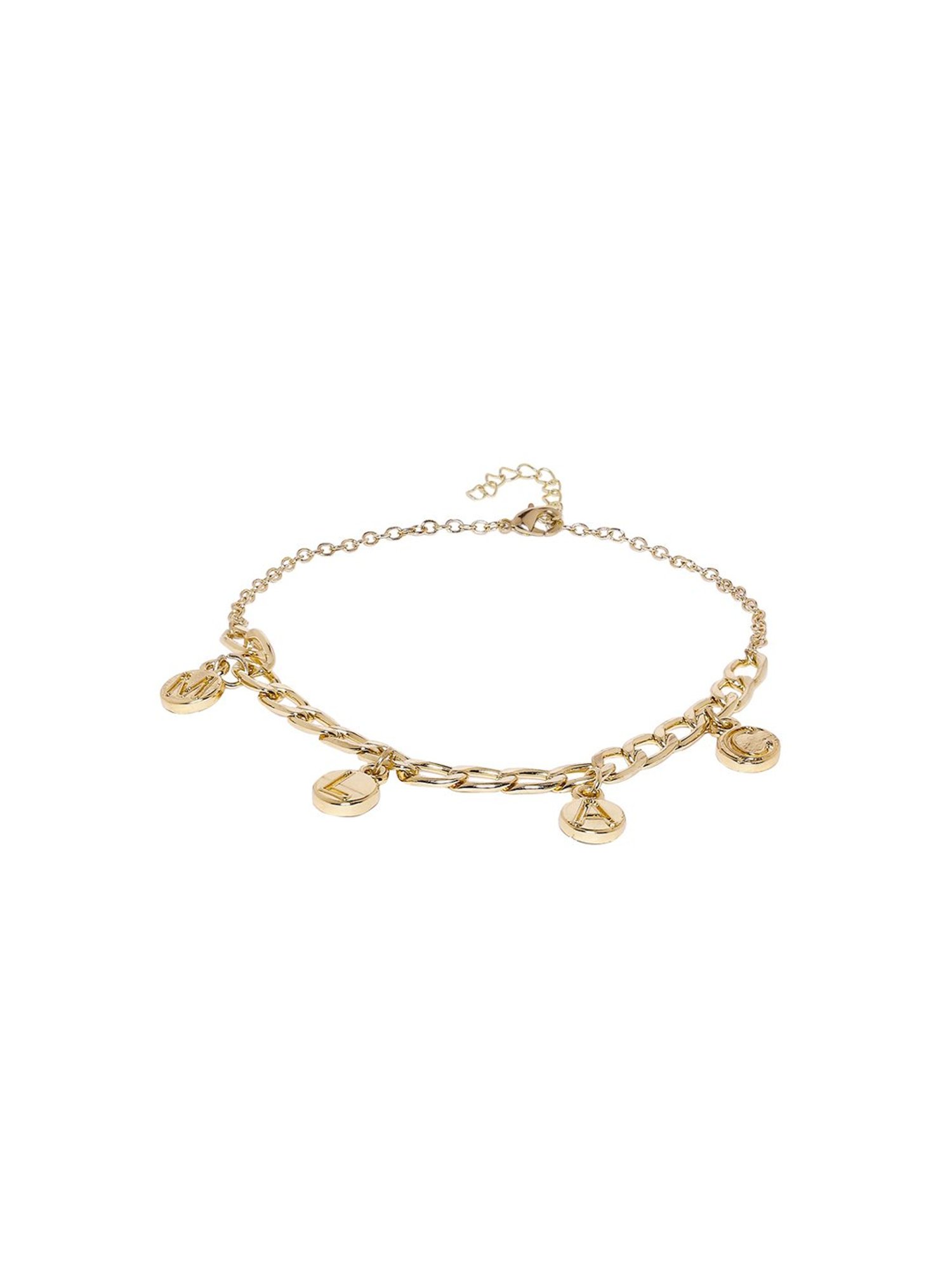 OOMPH Gold-Tone "CALM" Charm Fashion Stylish Latest Anklet for Women