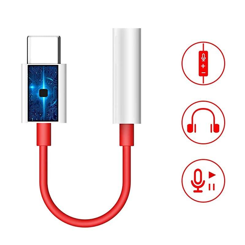 USB C to 35mm Aux Cable USB C to 35mm Female Adapter Type C to 35mm Audio Adapter for OnePlus 8T Auxiliary Adapter Noise Cancelling Headphones Jack Converter Adapter for OnePlus 8 7T Pro