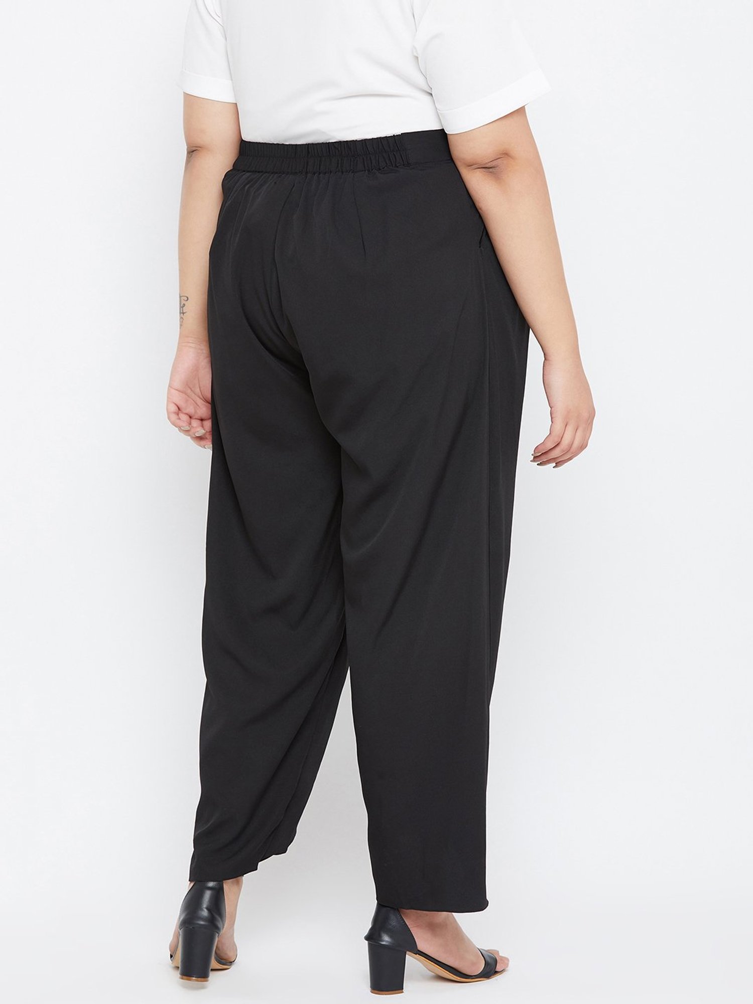 Uptownie Lite Women's Crepe Solid Plus Size Tulip Pants