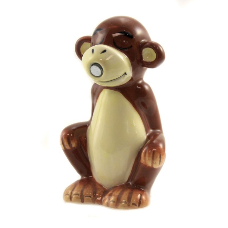 Tabletop 4.0" Monkey & Banana Salt Pepper S/2 Magnetic Kissing Pacific Trading  -  Salt And Pepper Shaker Sets