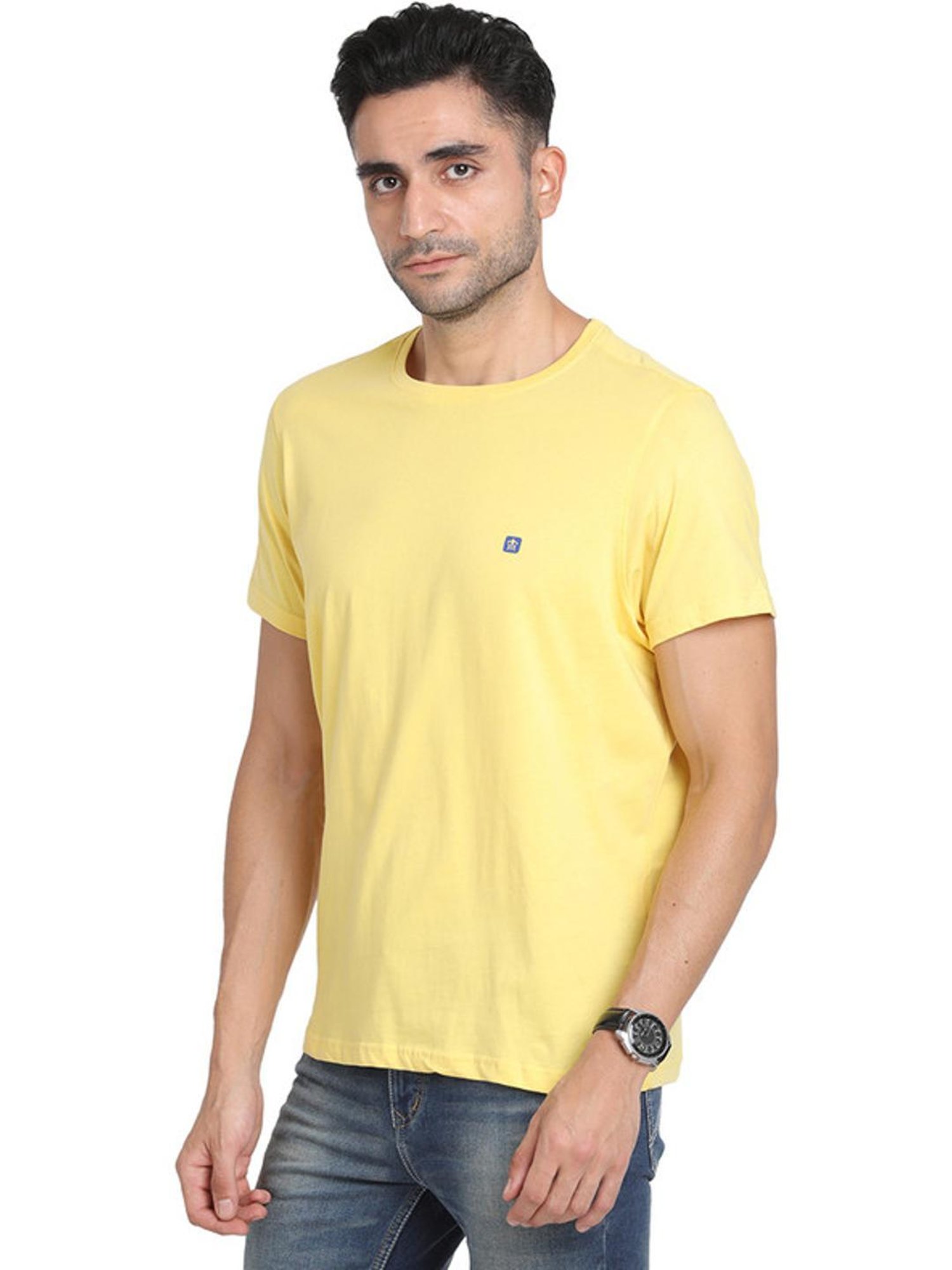 Turtle Yellow Cotton Slim Fit T-Shirt