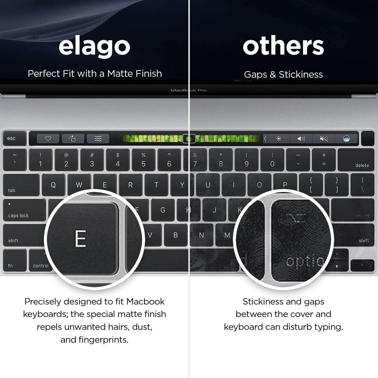 elago Ultra Thin Keyboard Skin for MacBook Pro 16" with Touch Bar and Touch ID [Version 2020] [A2141] (Transparent)