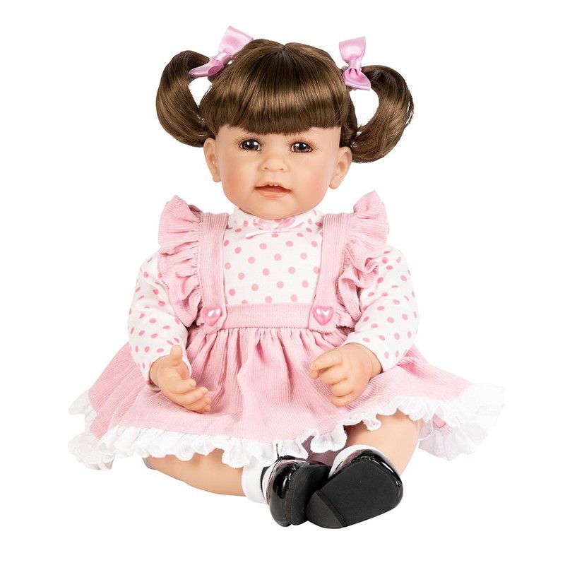 Adora Toddler Doll "Vintage Girl" with Pink frill Pinafore Dress, Pink Baby Pantaloons and Black Mary Jane Shoes
