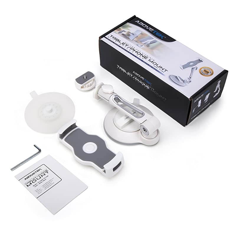 Tight iPad Suction Cup Holder Fits 411 Display Swivel Sticky Tablet Phone Stand Pad to Mount Smartphone iPhone 5 6 7 iPad Mini Cell on Smooth Surface Desk Countertop Mirror Car Truck Window