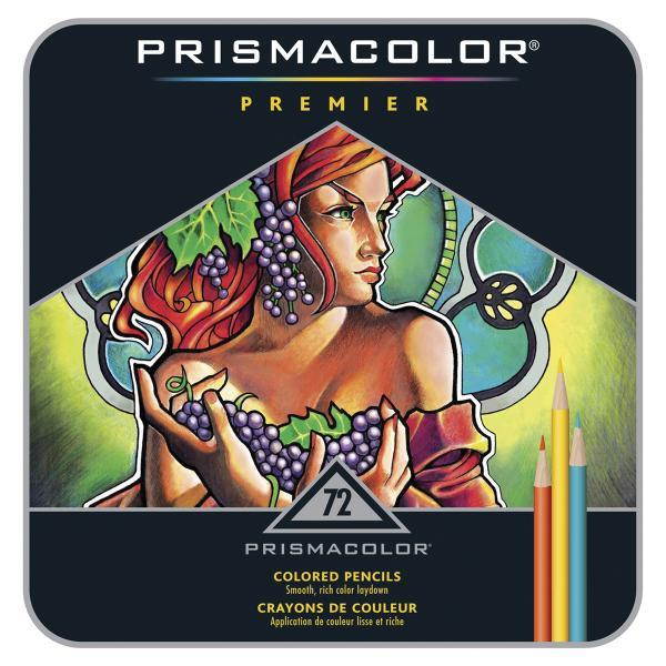 Prismacolor Premier Colored Pencil Set 72/Tin-W/Two Bonus Artstix & Sharpener