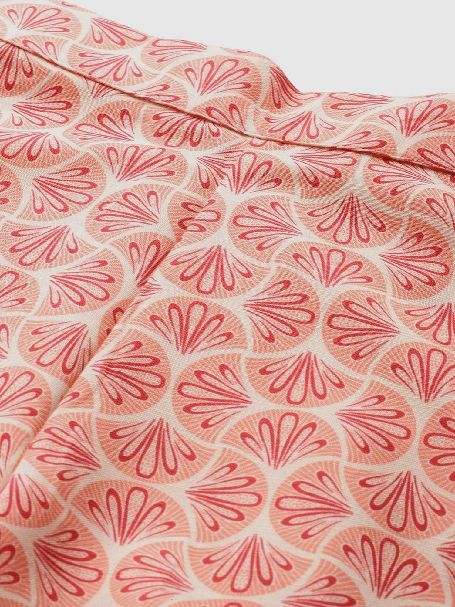 Ziyaa Orange Floral Print Kaftan Pyjama Set