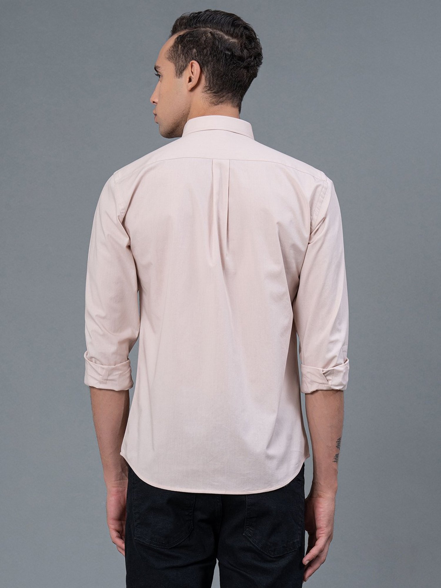Red Tape Dusty Pink Regular Fit Cotton Shirt