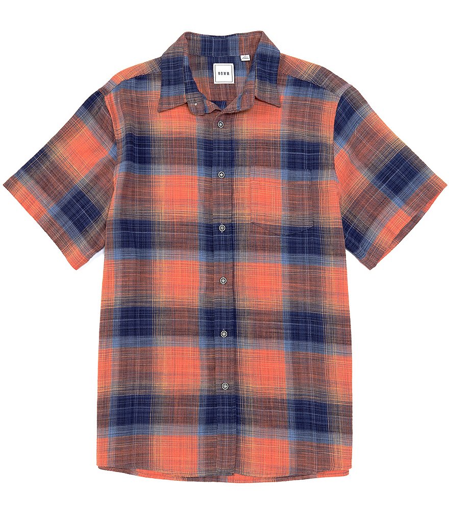 Rowm Short Sleeve Plaid Twill Sportshirt