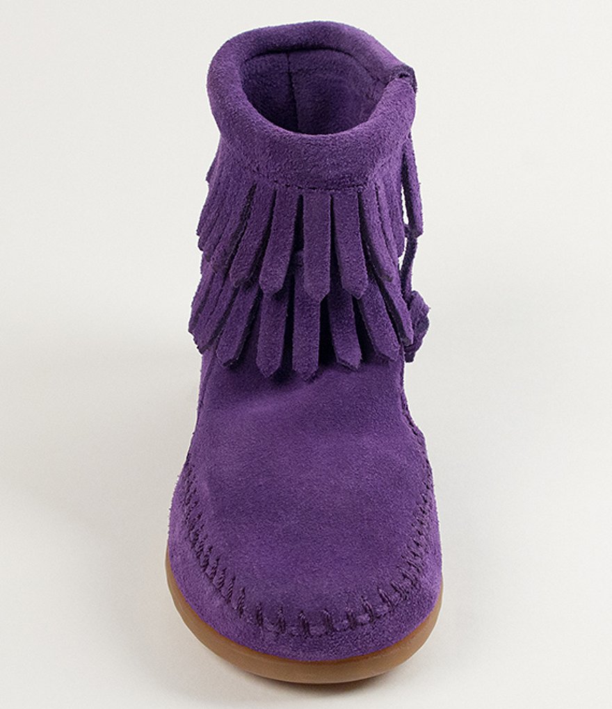Minnetonka Girls' Double Fringe Suede Boots (Infant)