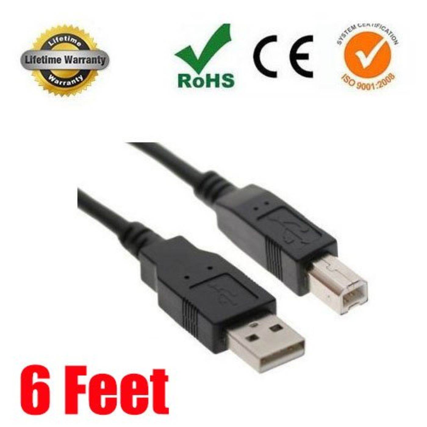 Compatible Hp C6518a High Speed USB 2.0 Printer Cable for Epson, Canon, Hewlett-packard, Dell, Kodak, Lexmark and Many M