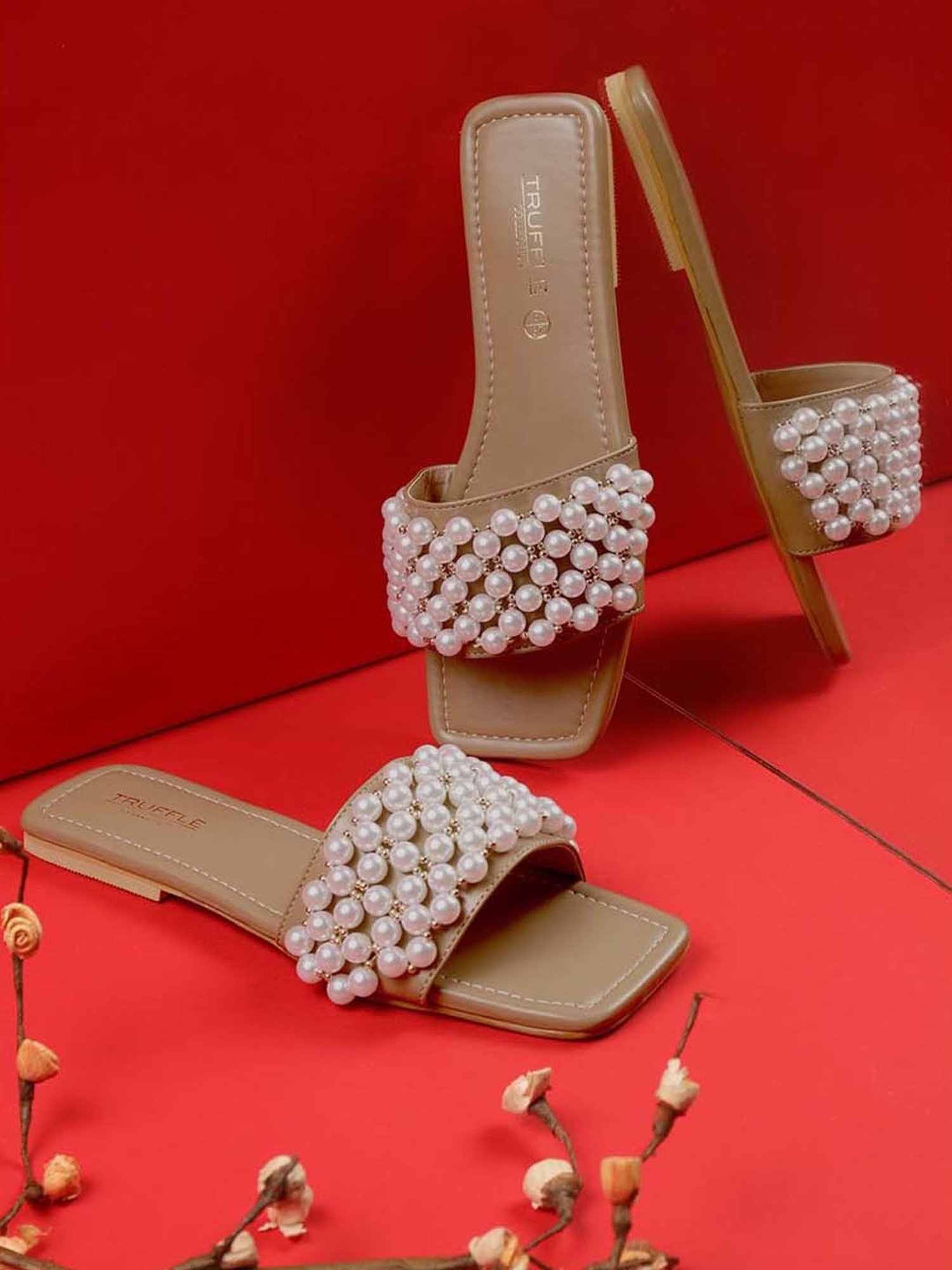 Truffle Collection Women's Dark Beige Casual Sandals