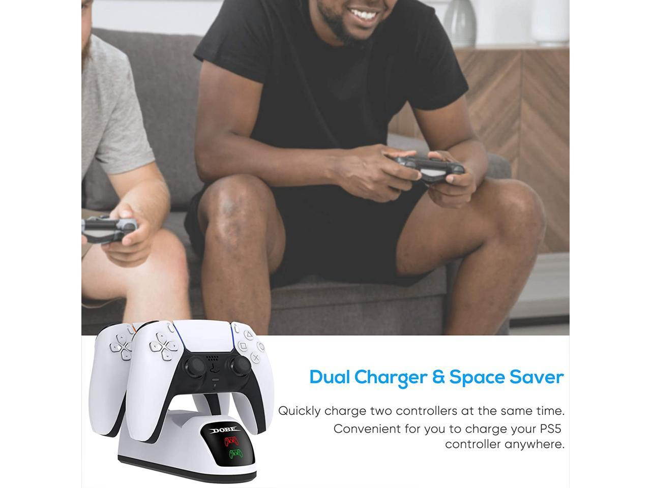 PS5 Charging Station, PS5 Controller Charger Station for Dualsense Controller, Upgrade PS5 Controller Charger, Dual Playstation 5 Charging Station - White
