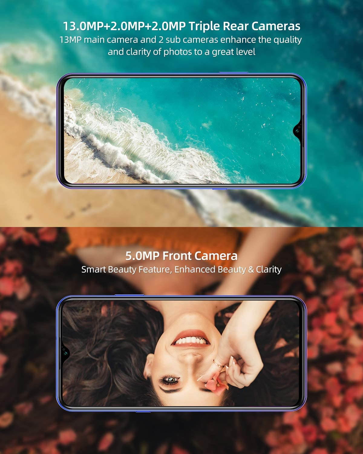 Moviles Libres,DOOGEE X95 Smartphone Libre 2020, 6.52 Pulgadas 19.5:9 HD+ Pantalla 4G Telefonos, 4350mAh, 13MP+2MP+2MP+5MP, Android 10.0 Smartphone, 16GB ROM,128GB SD, Dual SIM Face ID