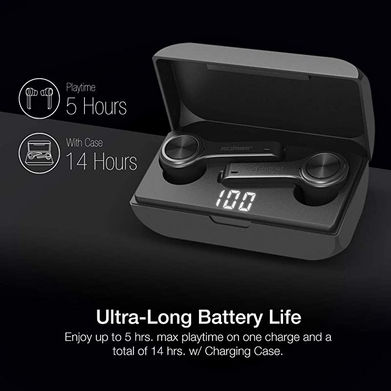 Wireless Earbuds with Immersive Sounds True 50 Bluetooth inEar Headphones with Charging CaseQuickPairing Stereo CallsBuiltin MicrophonesIPX5 SweatproofPumping Bass for Sports Black