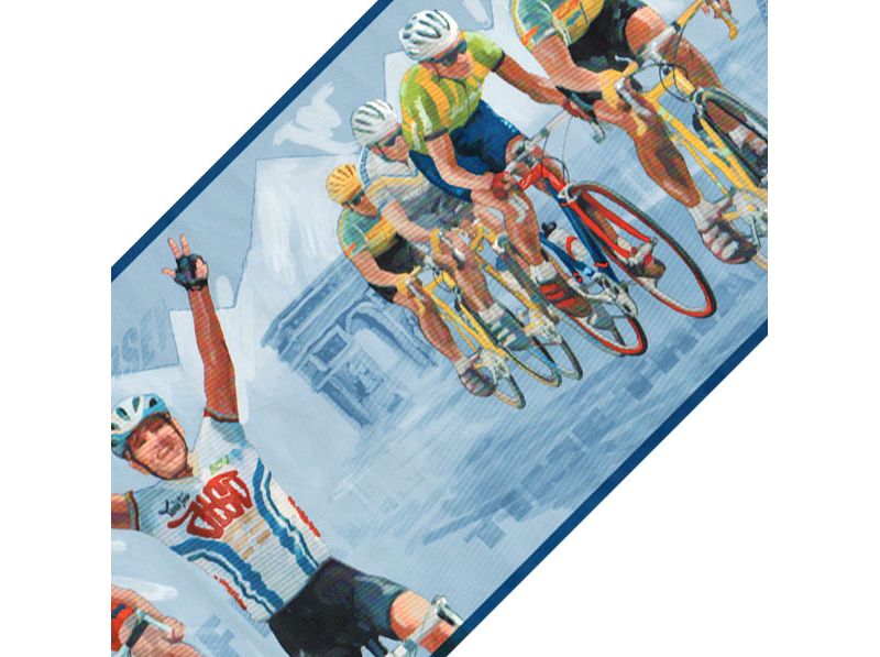 Bicycling Bikes Prepasted Wallpaper Accent Border Roll - York Wallcoverings..