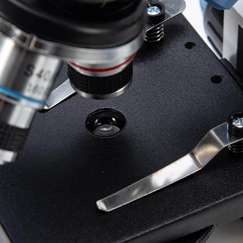 SW150 Compound Monocular Student Microscope with 40X1000X Magnification Glass Optics Extra 25X Widefield Eyepiece Coarse and Fine Focusing Dual Illumination and Cordless Capability