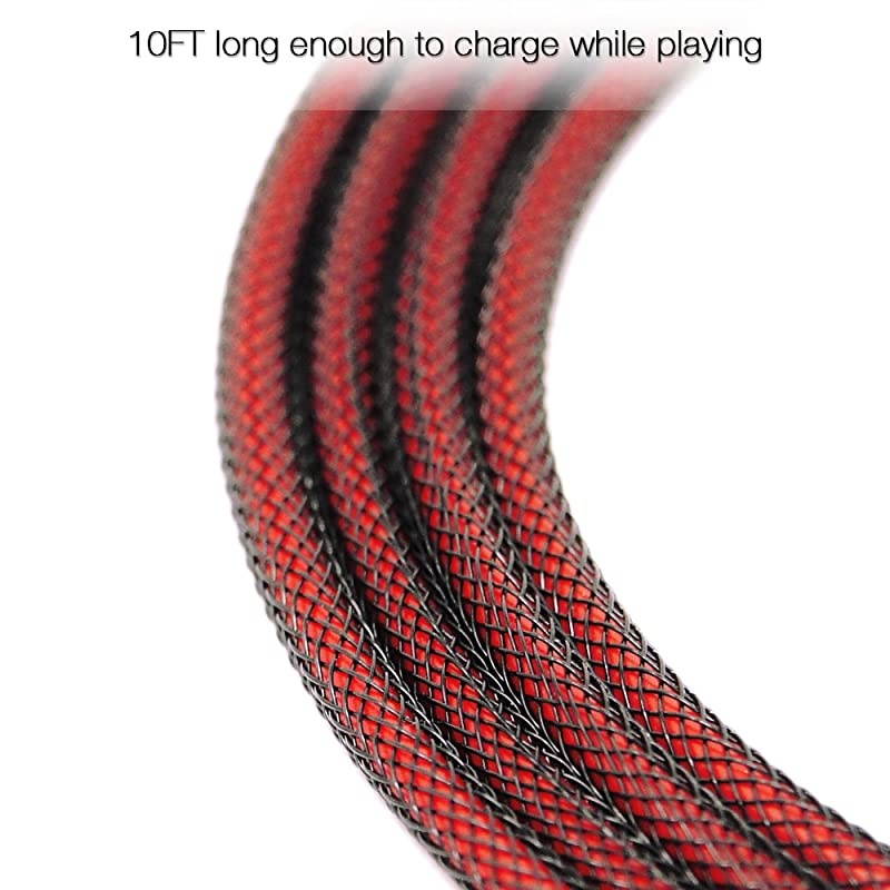 10FT 3ds Charger, High Speed Premium USB Charging Cable for Nintendo 2DS / 3DS / 3DS XL/DSi/DSi XL/New 2DSLL,Black Red