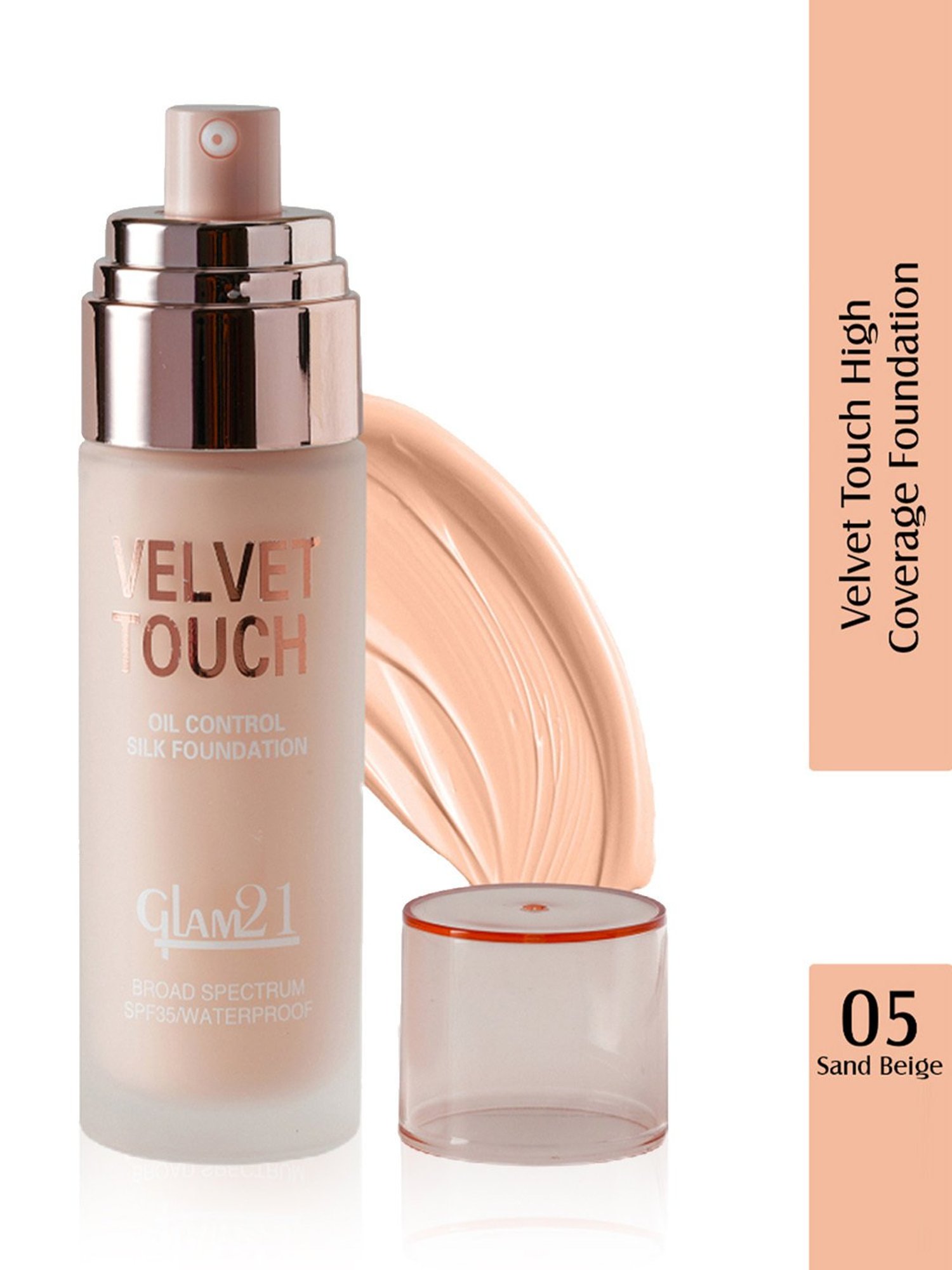 Glam21 Velvet Touch Oil Control Silk Foundation SPF 35 05 Sand Beige - 50 gm