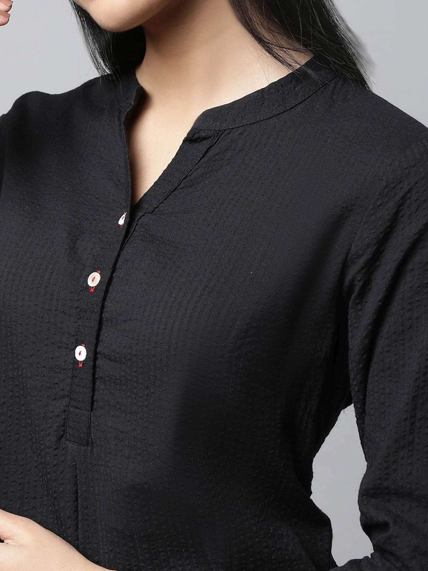 Aurelia Black & White Cotton Kurta Pant Set