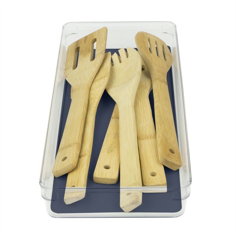 Michael Graves Design 16" x 6" Drawer Organizer with Indigo Rubber Lining