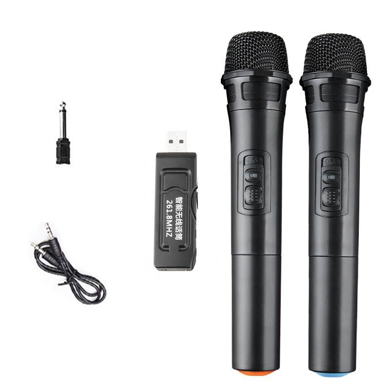 2 Channel 50Hz-15KHz Pro UHF Wireless Microphone System Cordless Mic + Receiver