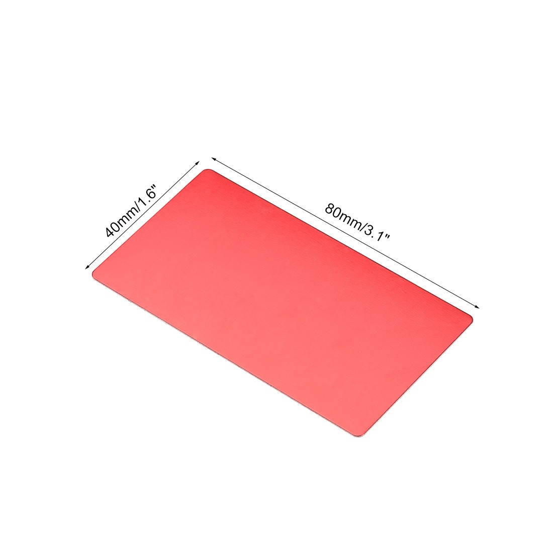 Blank Metal Business Card 80x40x0.6mm Anodized Aluminum Plate for DIY Laser Printing Engraving Red 5 Pcs
