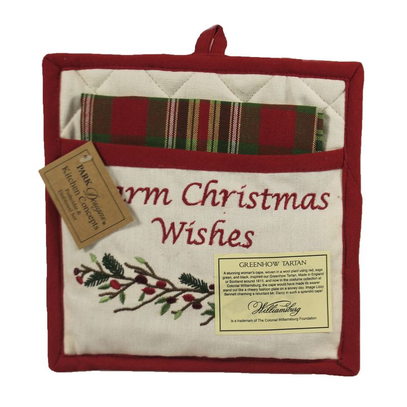 Tabletop 8.75" Greenhow Tartan Potholder Towel Christmas Plaid Park Designs  -  Kitchen Textile Set