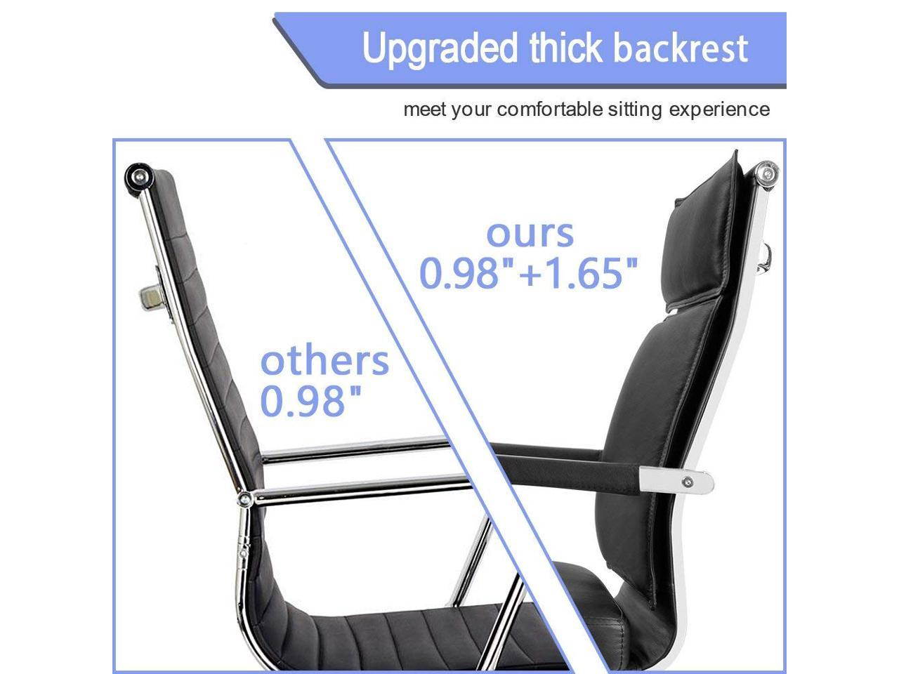 Homall Office Desk Chair Mid-Back Computer Chair Leather Executive Adjustable Swivel Task Chair Conference Chair with Armrests (White)