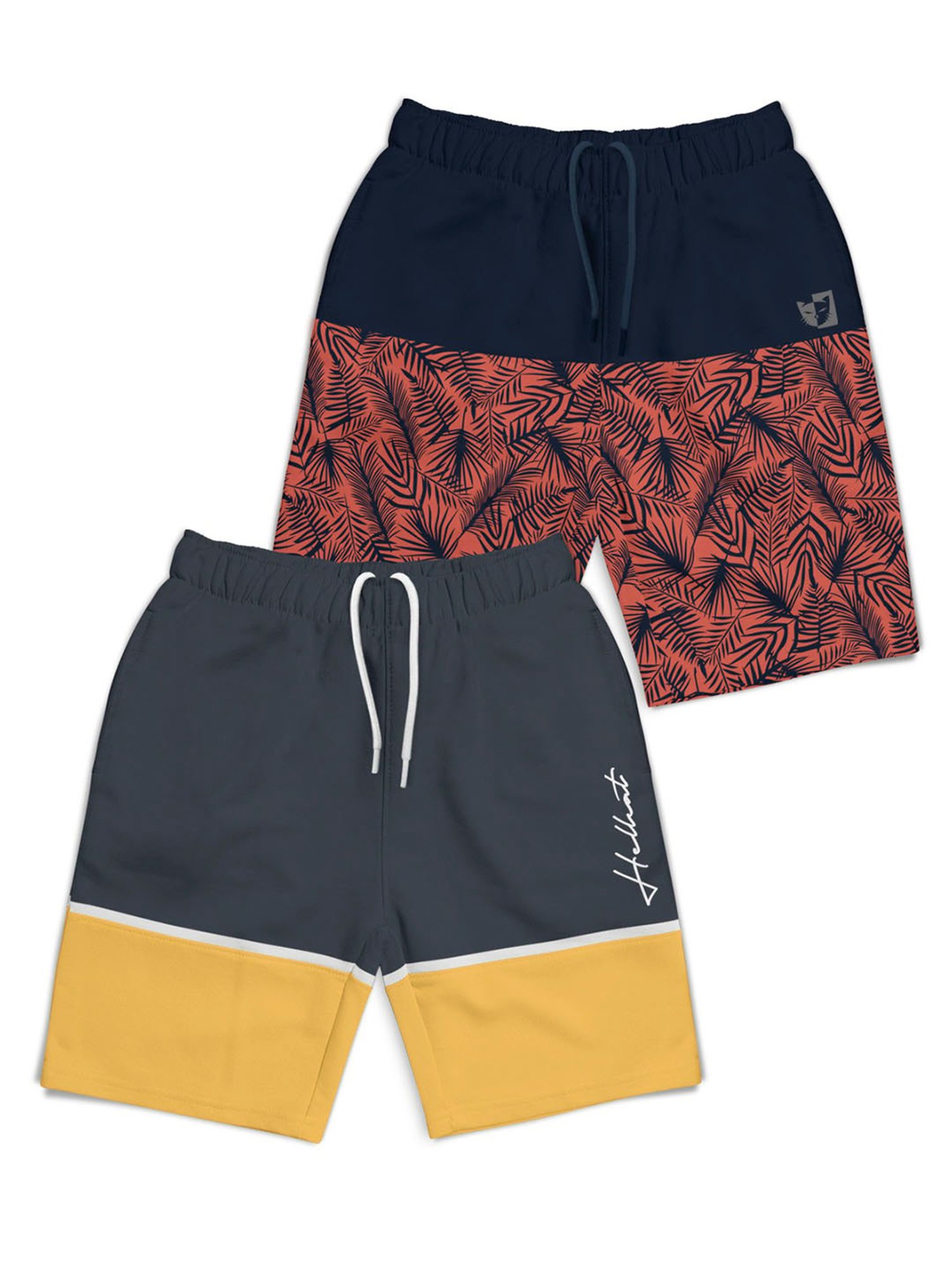 HELLCAT Kids Multi Color Block Shorts (Pack Of 2)