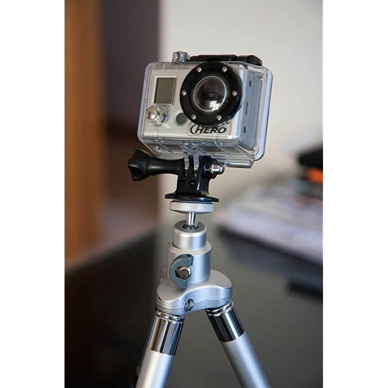 Tripod Mount Adapter Compatible with GoPro Hero 9, 8, 7, 6, 5, 4, Session, 3+, 3, 2, 1, Hero (2018), Fusion, DJI Osmo, Sjcam, Xiaoyi Action Cameras (4 Packs)