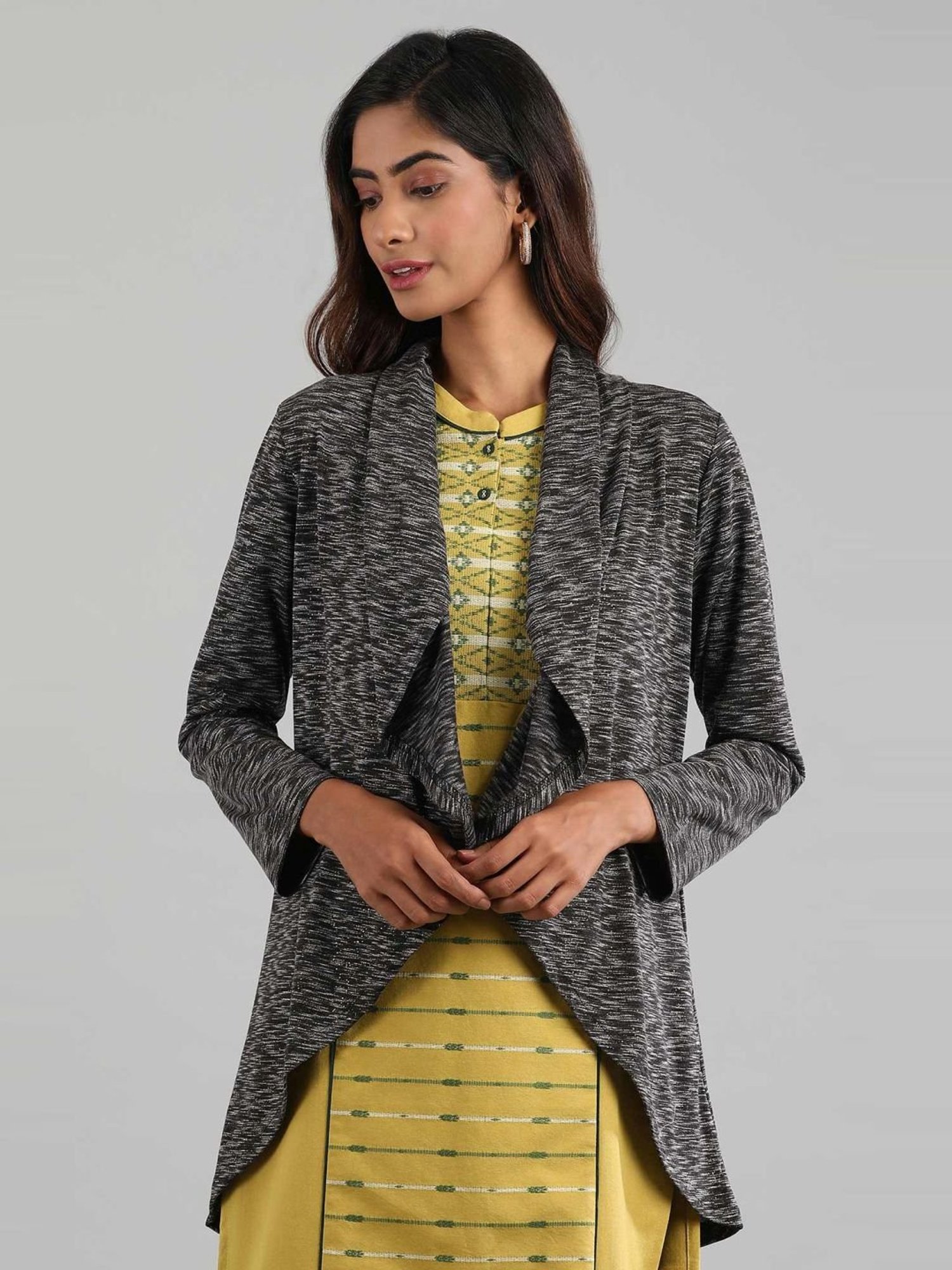 Aurelia Grey Printed Shrug