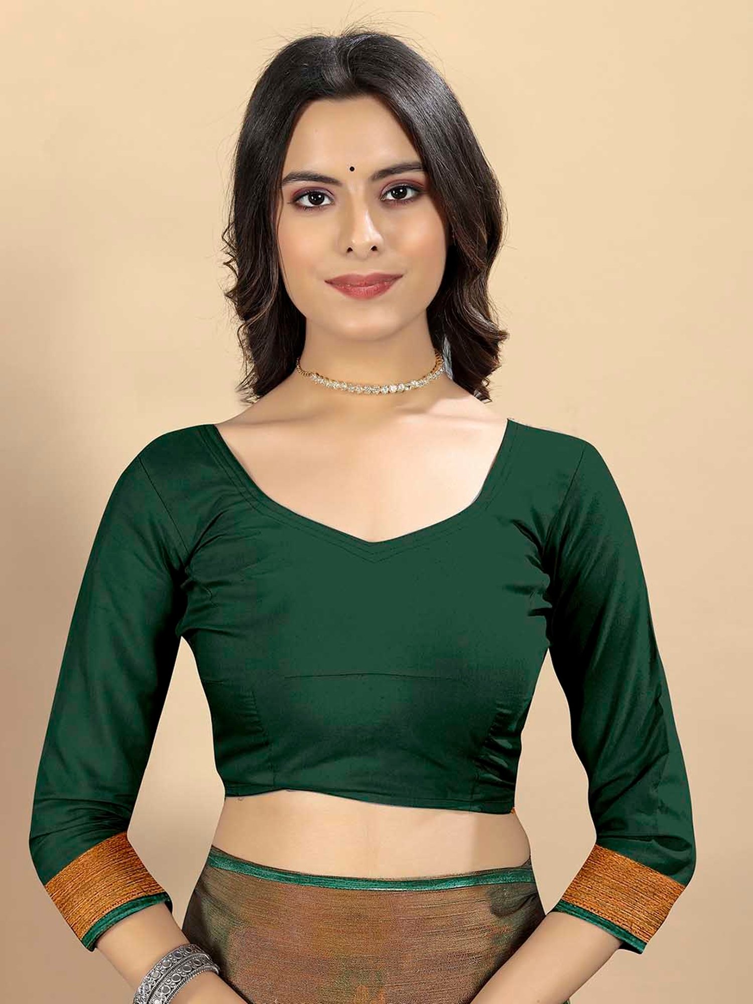 Rangita Green Printed Saree With Blouse