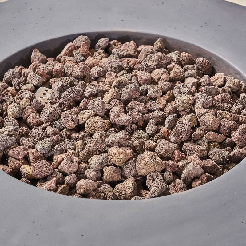 Nolan 5pc Wicker Club Chair and Round Fire Pit Set - Mixed Black/Dark Gray - Christopher Knight Home