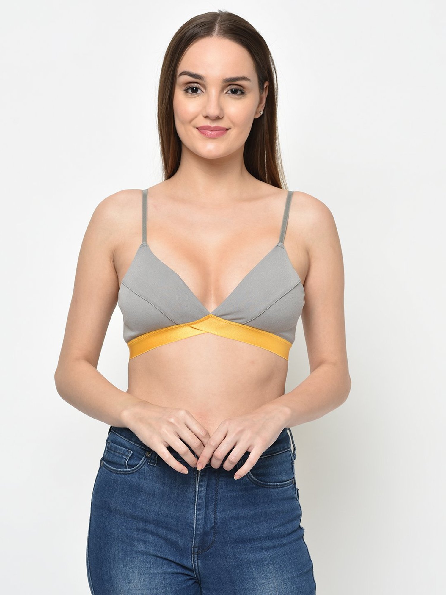 Da Intimo Grey Non Wired Padded Bralette