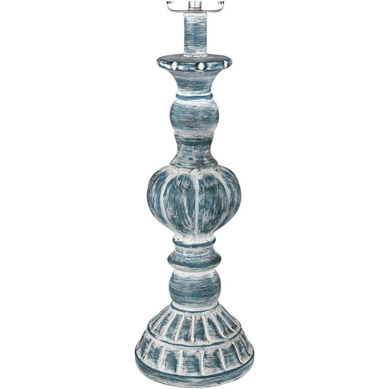 Regency Hill Traditional Table Lamps Set of 2 Blue Washed Tapered Drum Shade for Living Room Bedroom Bedside Nightstand Family