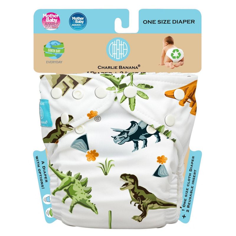 Charlie Banana Reusable All-in-One Cloth Diaper - Dinosaurs
