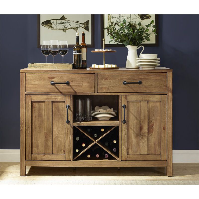 Wood Buffet in Natural Brown-Pemberly Row