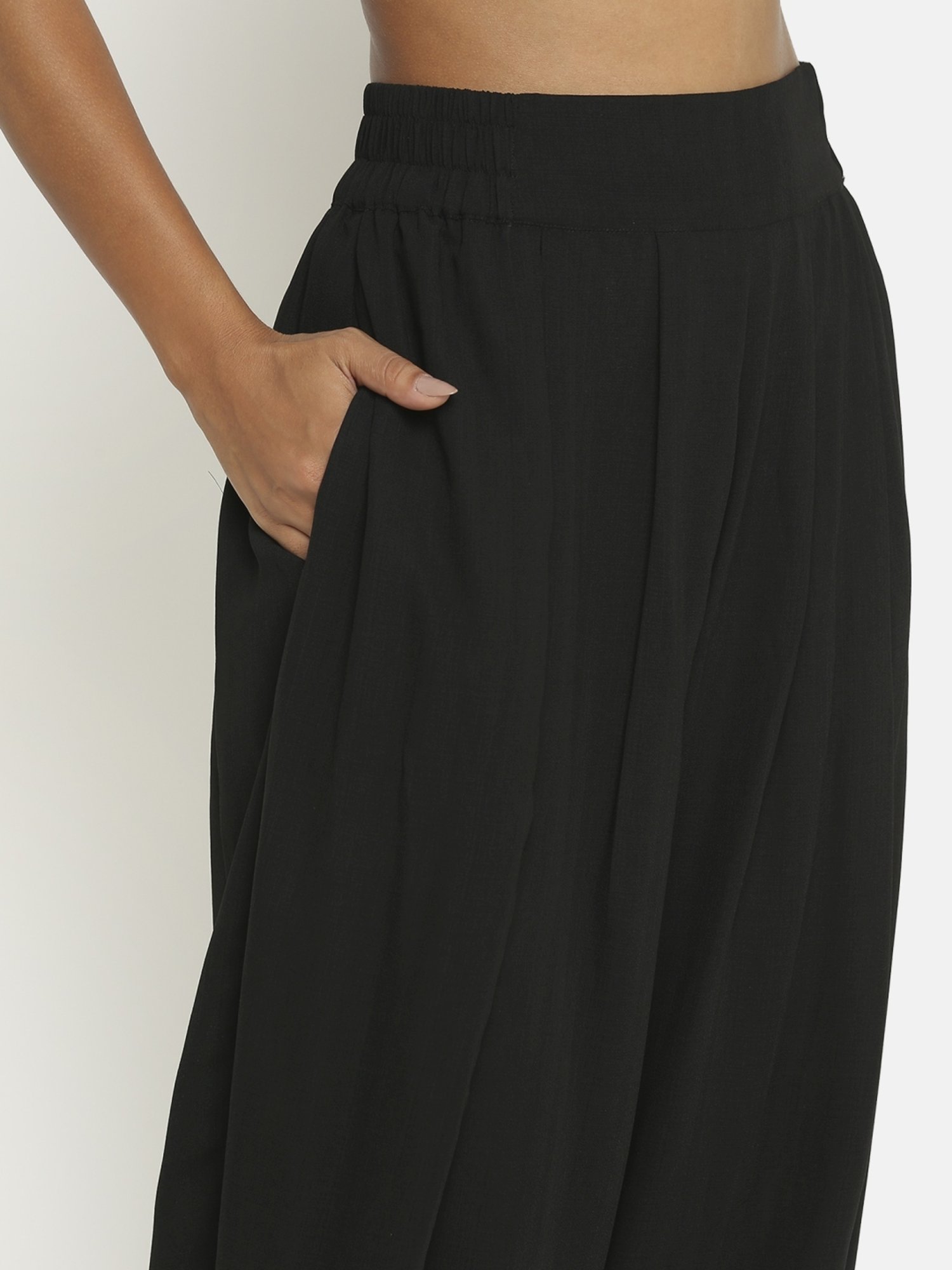 Office & You Black Mid Rise Harem Pants