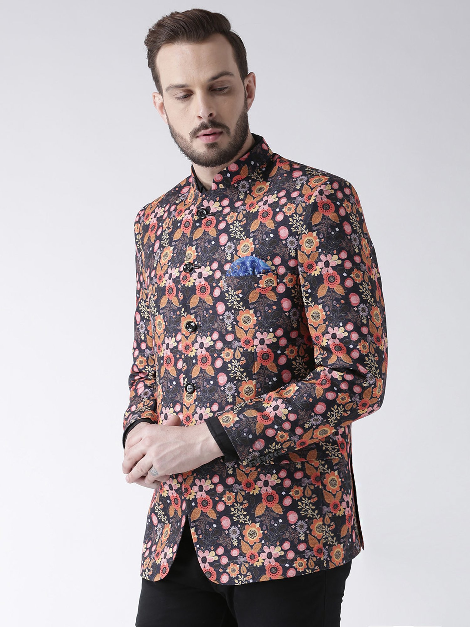 Hangup Plus Multicolor Regular Fit Printed Blazer