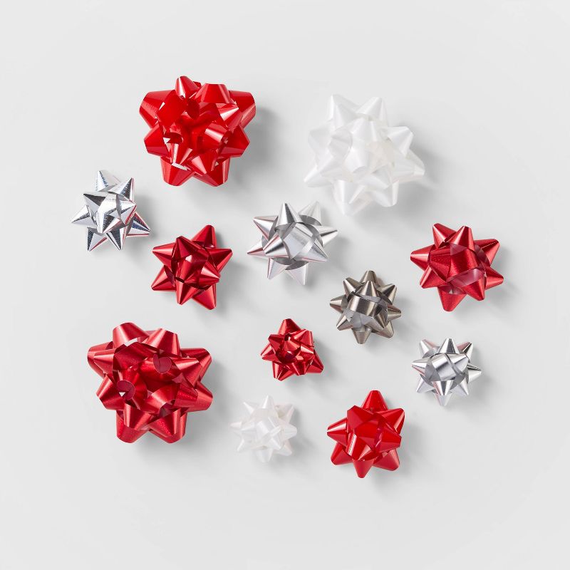 40ct Red/Silver/White Bow Bag - Wondershop™