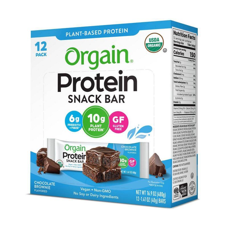 Orgain Organic Protein Snack Bar - Chocolate Brownie - 12pk
