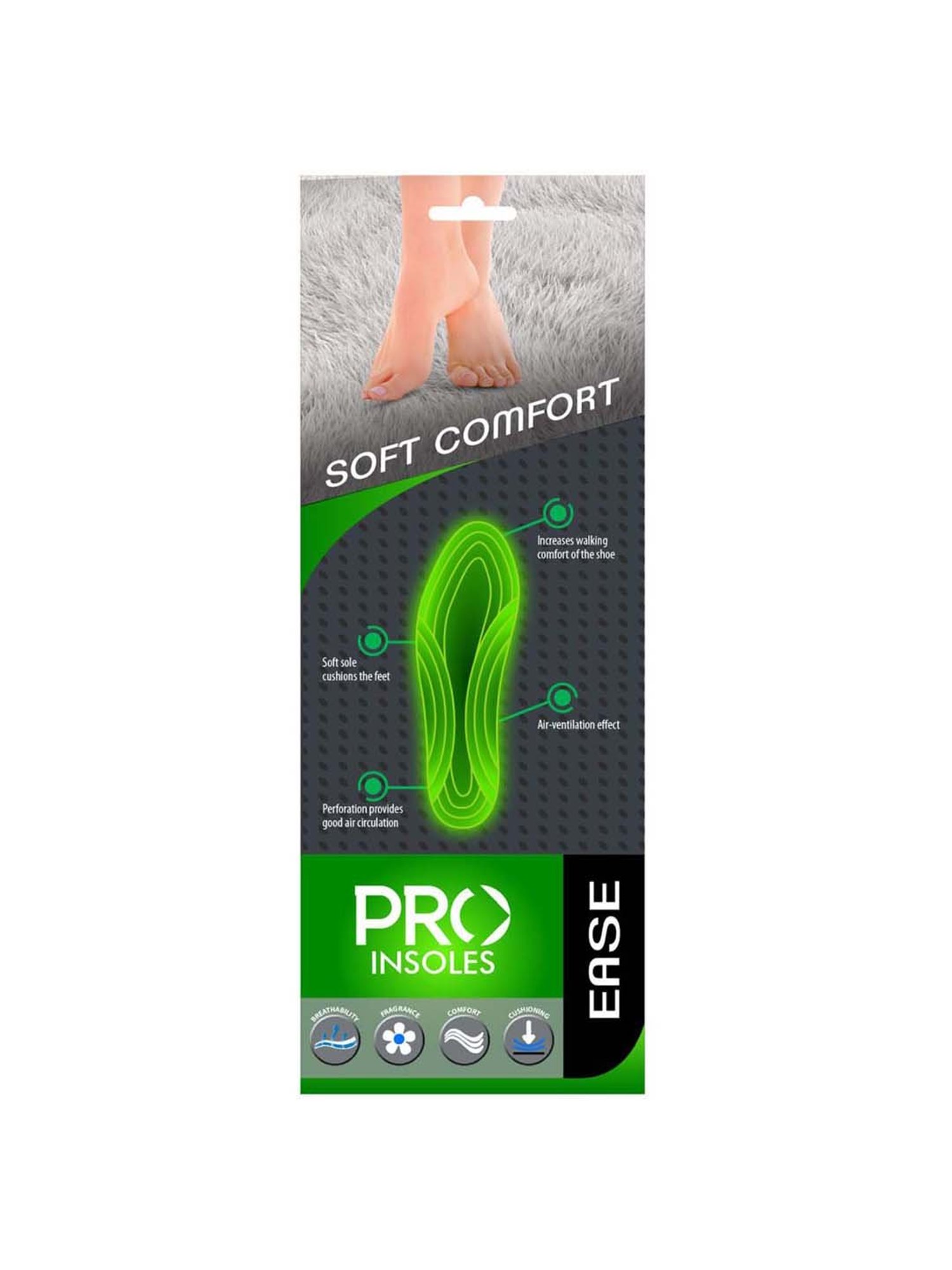 Pro Black Soft Comfort Ease Insole (46)