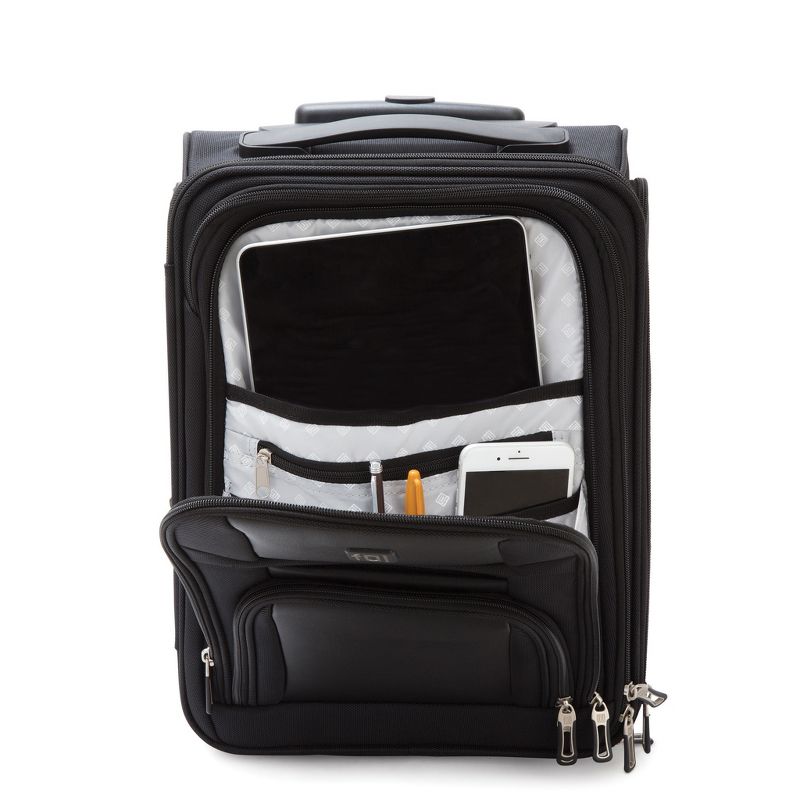 FUL 16.5" RFID Crosby Underseat Carry On Suitcase - Black