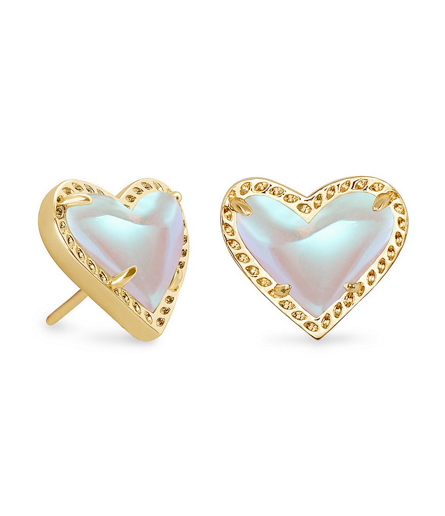 Kendra Scott Ari Heart Gold Stud Earrings