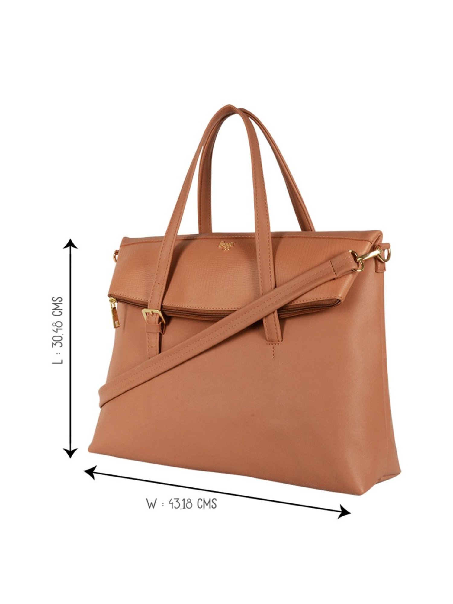 Baggit Brown Textured Medium Tote Handbag