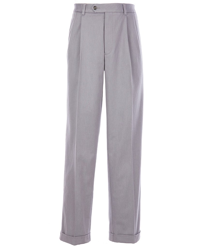 Roundtree & Yorke TravelSmart CoreComfort Non-Iron Pleated Classic/Relaxed Fit Chino Pants