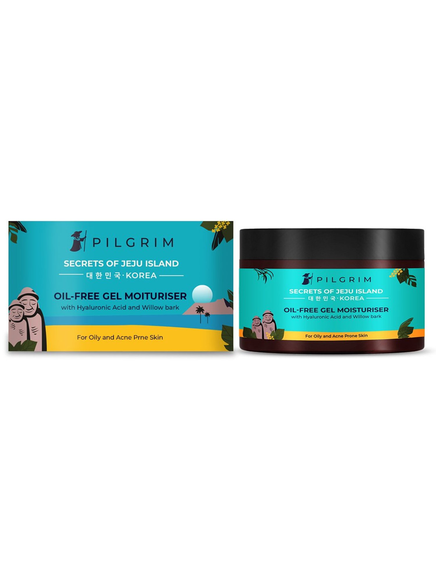 Pilgrim Oil-Free Gel Moisturiser with Hyaluronic Acid & Willow Bark Extracts - 50 gm