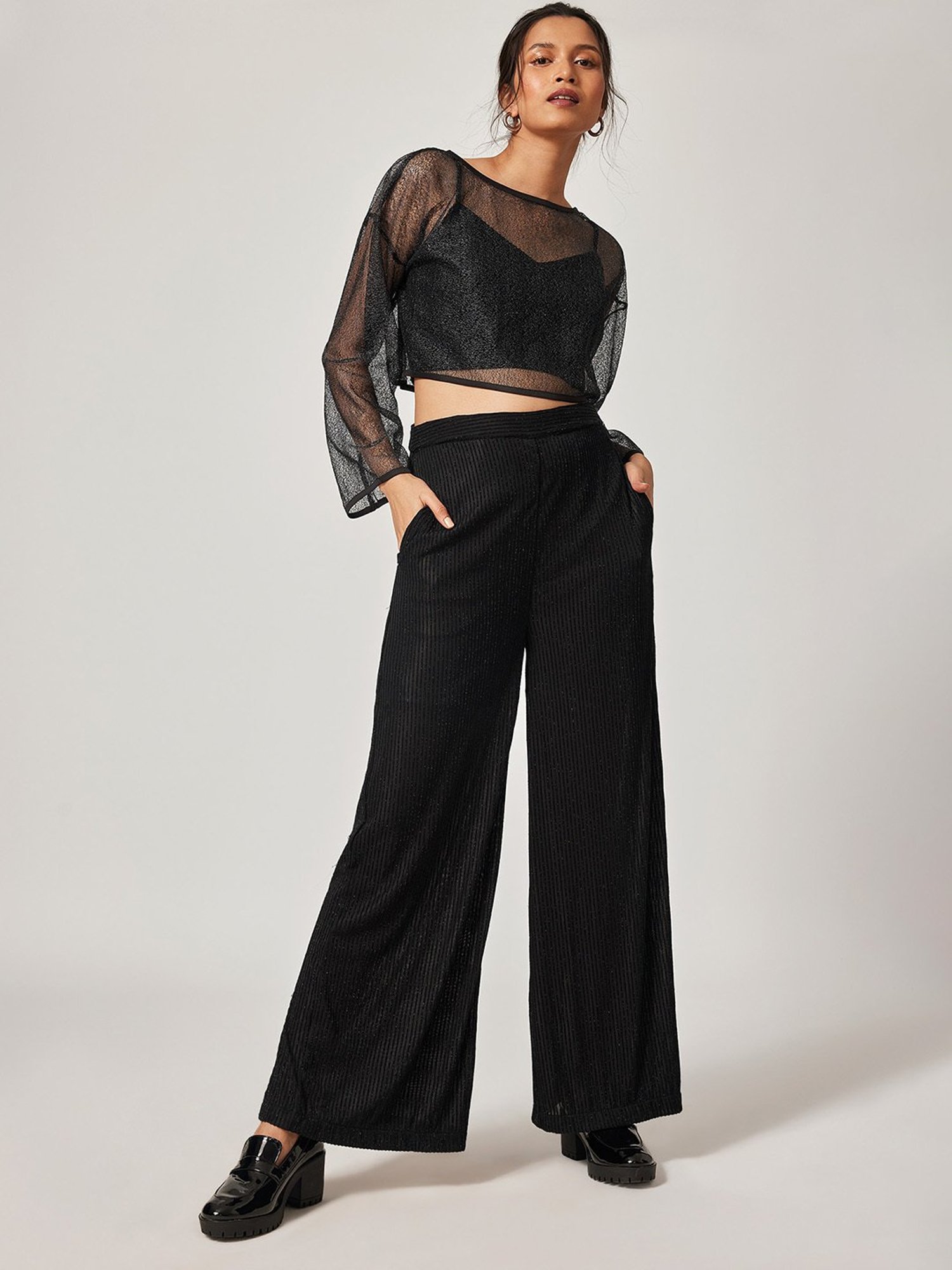 The Label Life Black Embellished Crop Top