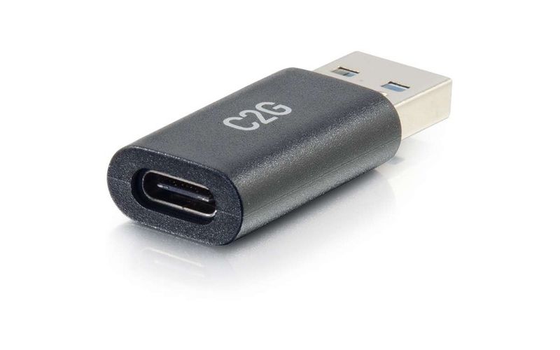 C2G USB C to USB Adapter - SuperSpeed USB Adapter - 5Gbps - F/M - 1 x Type C Female USB - 1 x Type A Male USB - Black